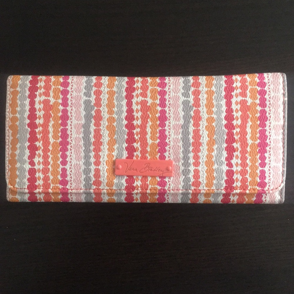 Vera Bradley Pink and Orange Patterned Wallet